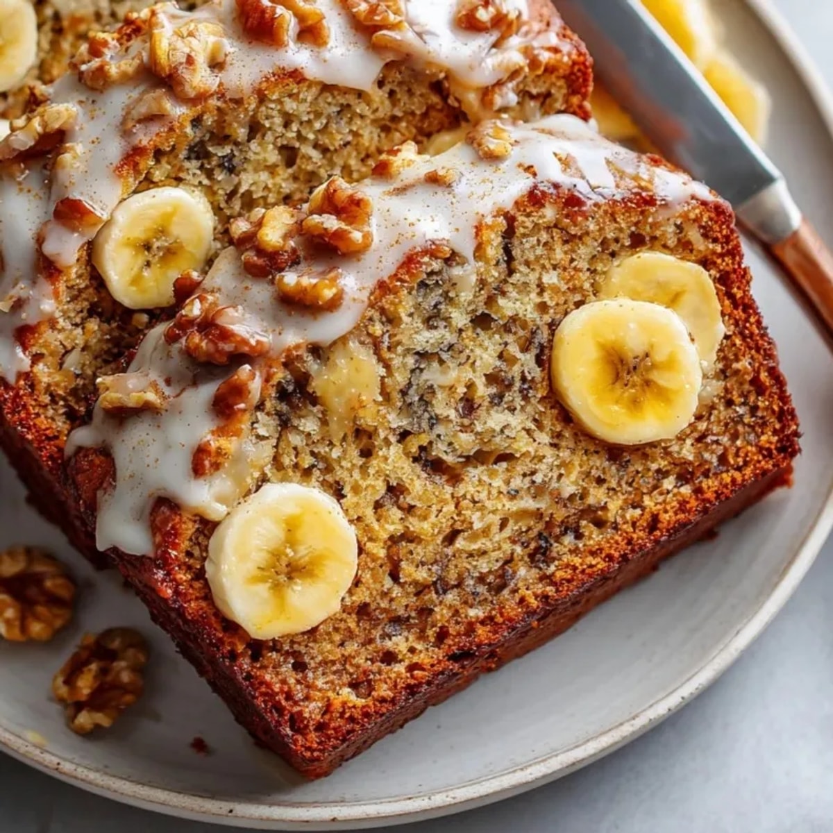Golden pumpkin spice banana bread loaf, fresh from the oven, smells delicious.