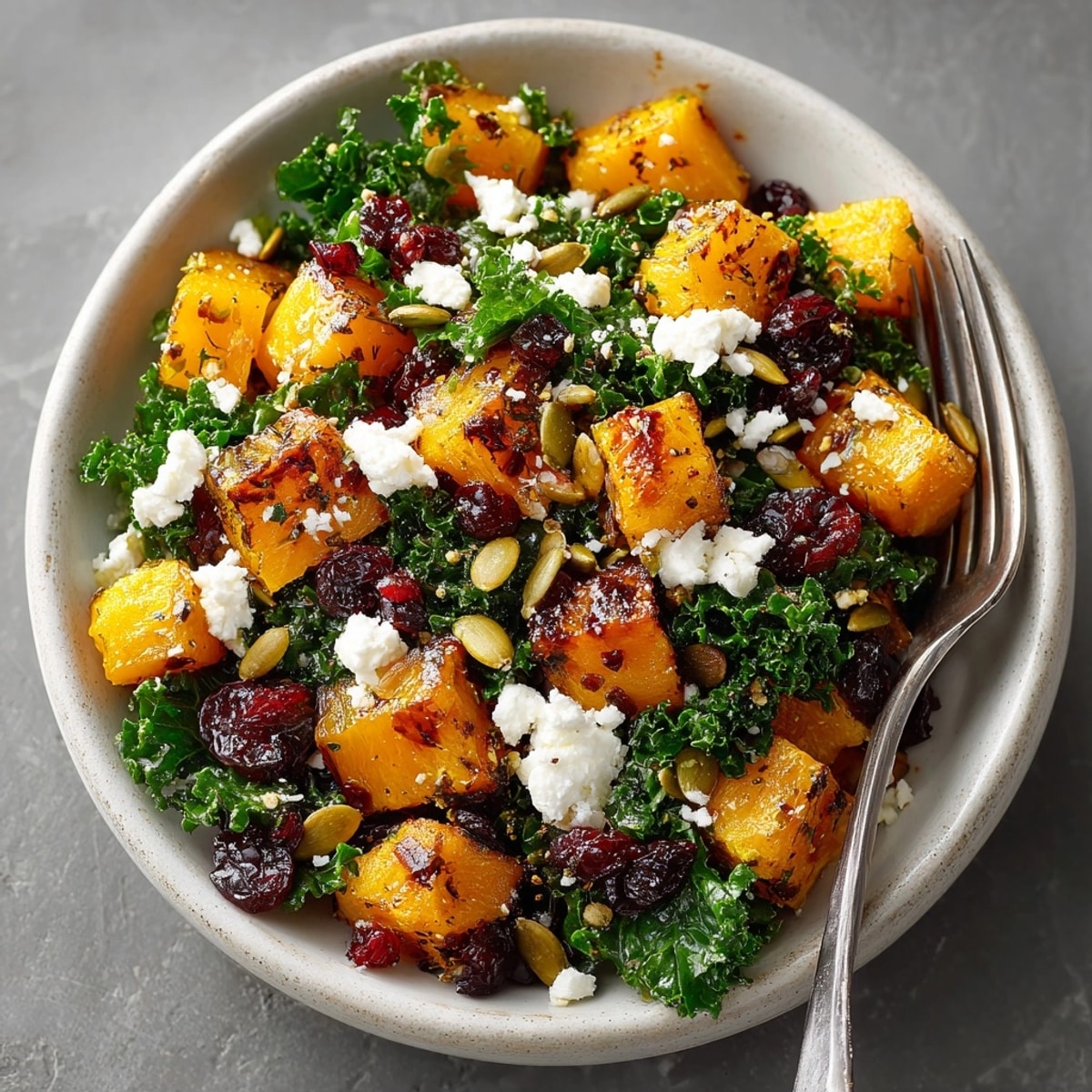 Enjoy the savory sweetness of this Roasted Butternut Squash and Kale Salad recipe.