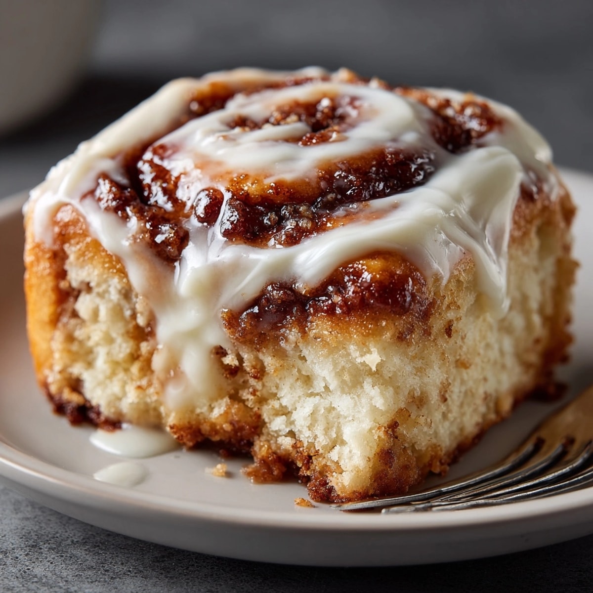 Warm, gooey Viral Cinnamon Rolls with Heavy Cream, richly frosted and ready to serve!