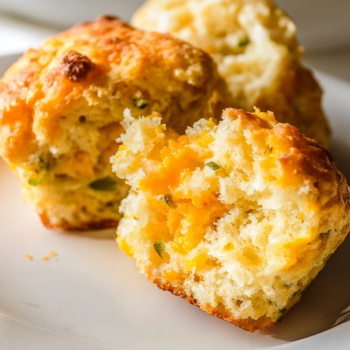 Savory-sweet Cheesy Jalapeño Sweet Tea Biscuit Muffins topped with honey butter for added flavor.