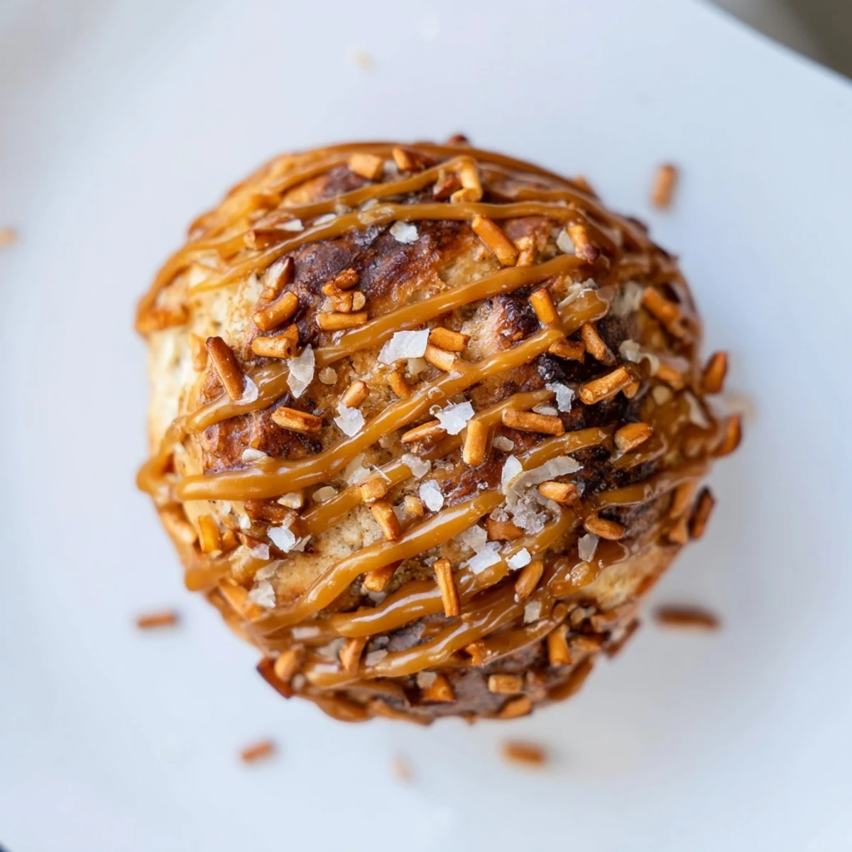 Cheesy Pretzel Chai Caramel Biscuit Scones fresh from the oven, golden and inviting.