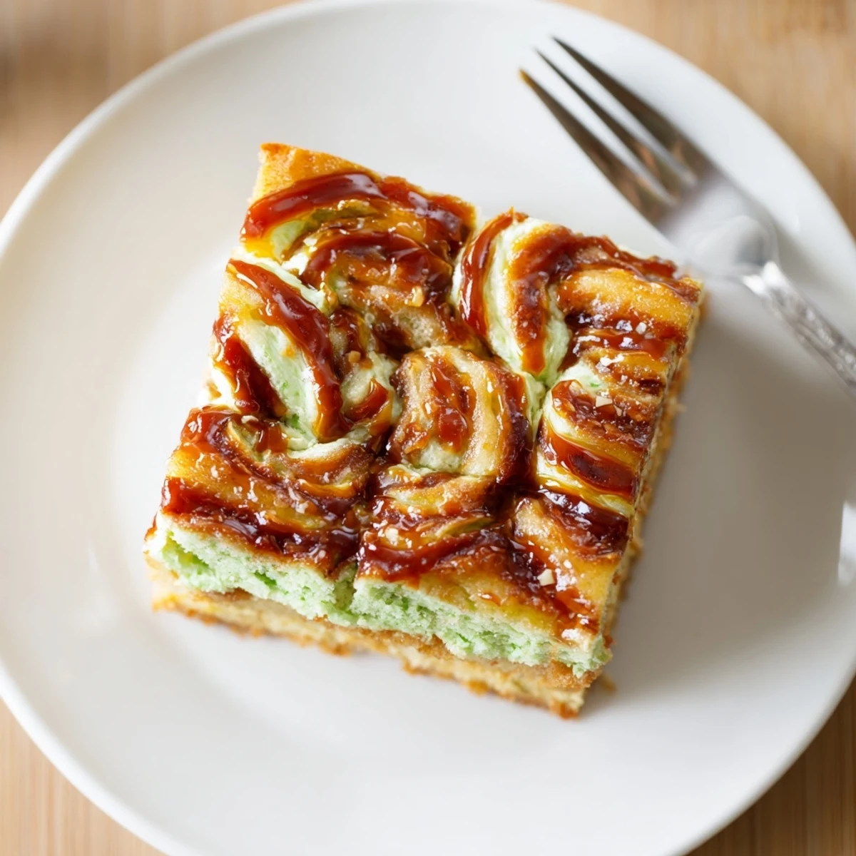 Sweet Tea Chili Garlic Monster Cake Pancake Bars with colorful glaze and spicy swirl.