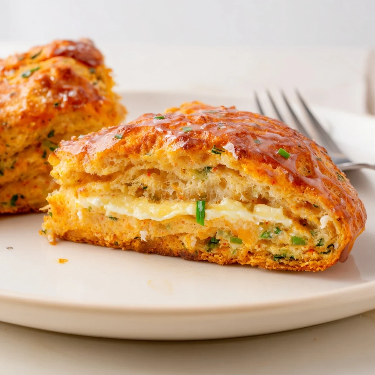 Deliciously spiced pumpkin scones, infused with ranch and chai flavors, on a plate.  