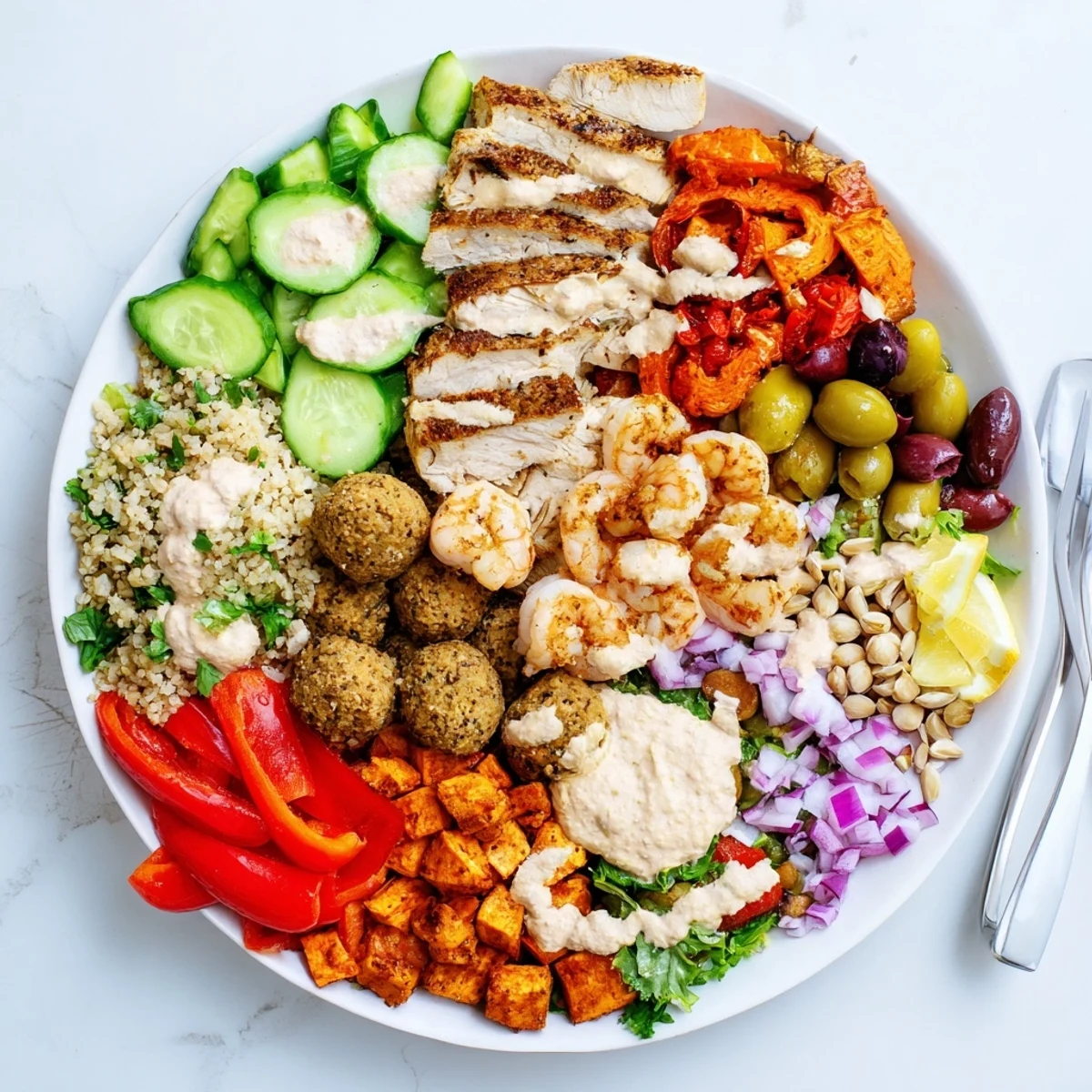 Vibrant boards filled with proteins and veggies for delicious Interactive Plated Meals fun.