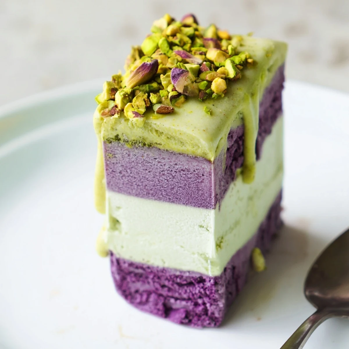 Refreshing ube & pistachio ice cream bars perfect for summer gatherings.  
