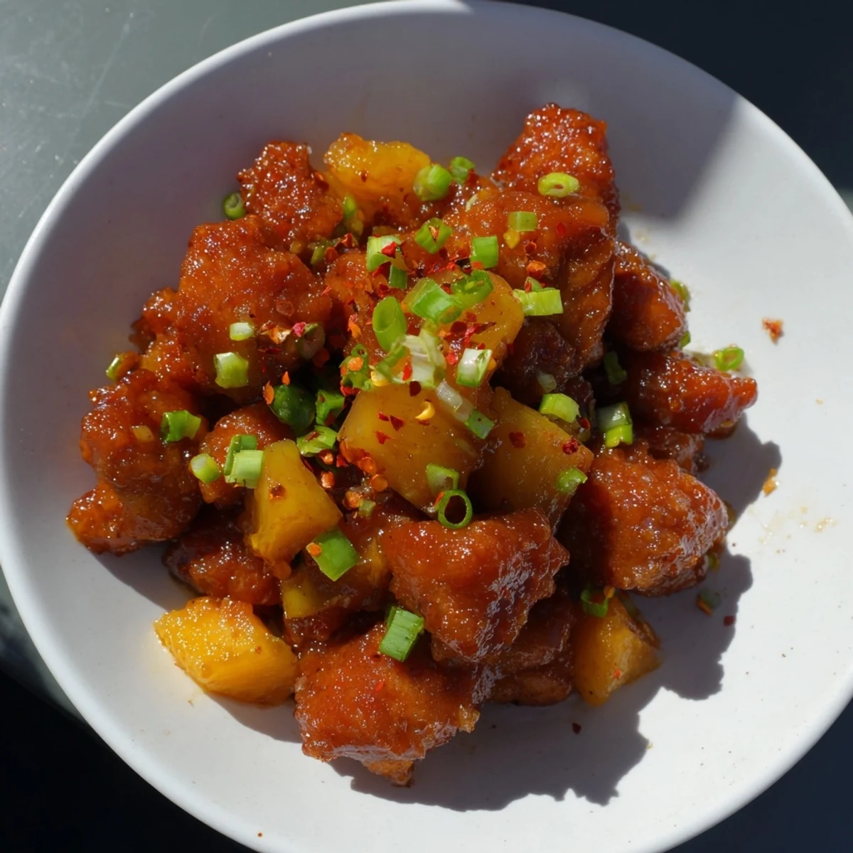 Tender chicken coated in a sticky brown sugar glaze, this easy Brown Sugar Pineapple Chicken smells amazing.