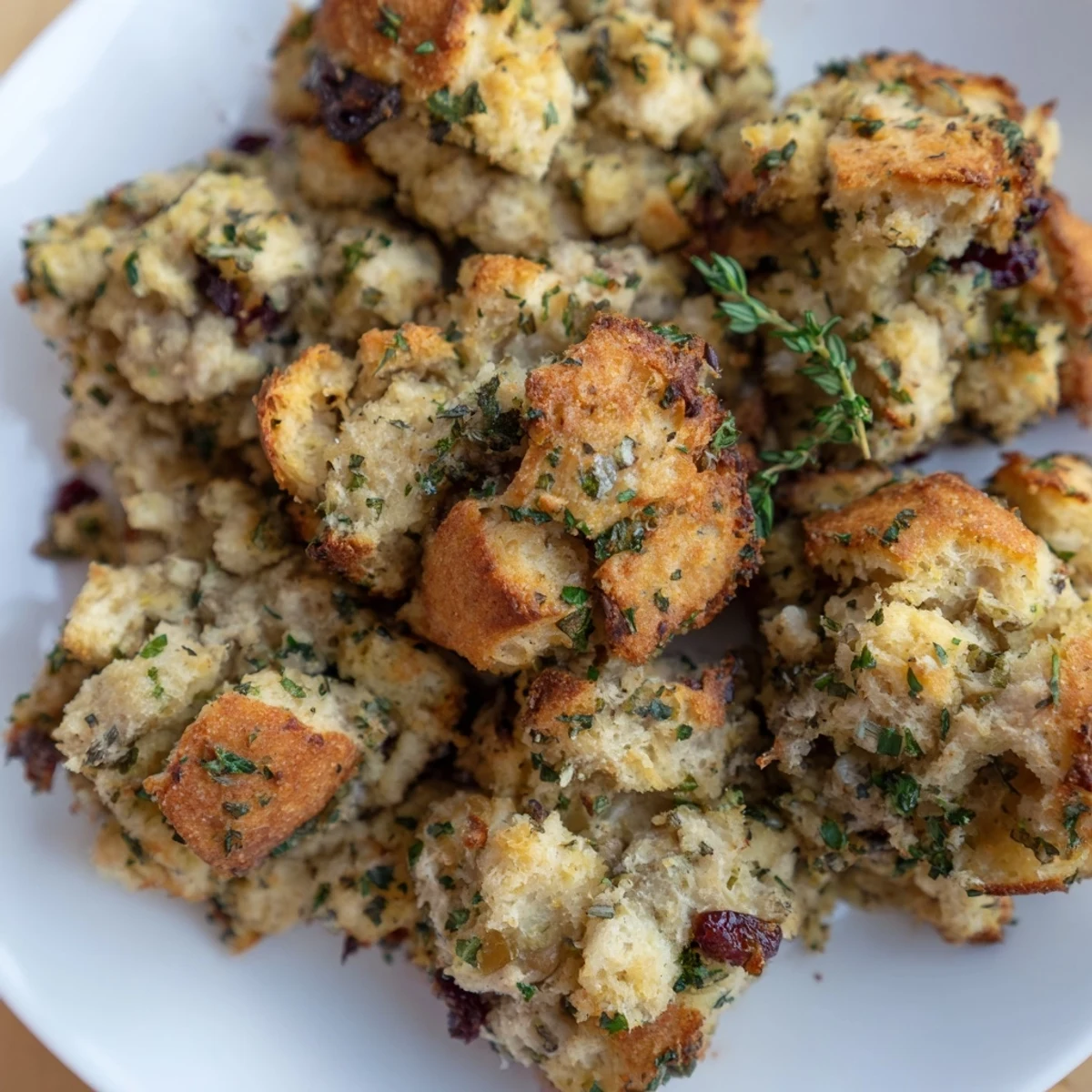 Golden-brown Quick Christmas Stuffing Balls, crispy outside, savory inside, ready for a warm holiday meal.