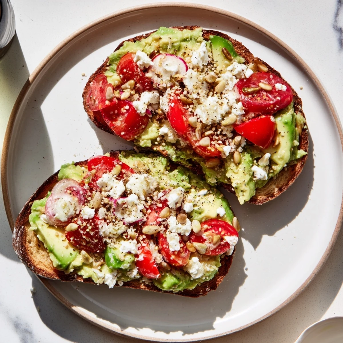 Golden-toasted artisan bread, piled high with fresh toppings from the Express Holiday Avocado Toast Bar.