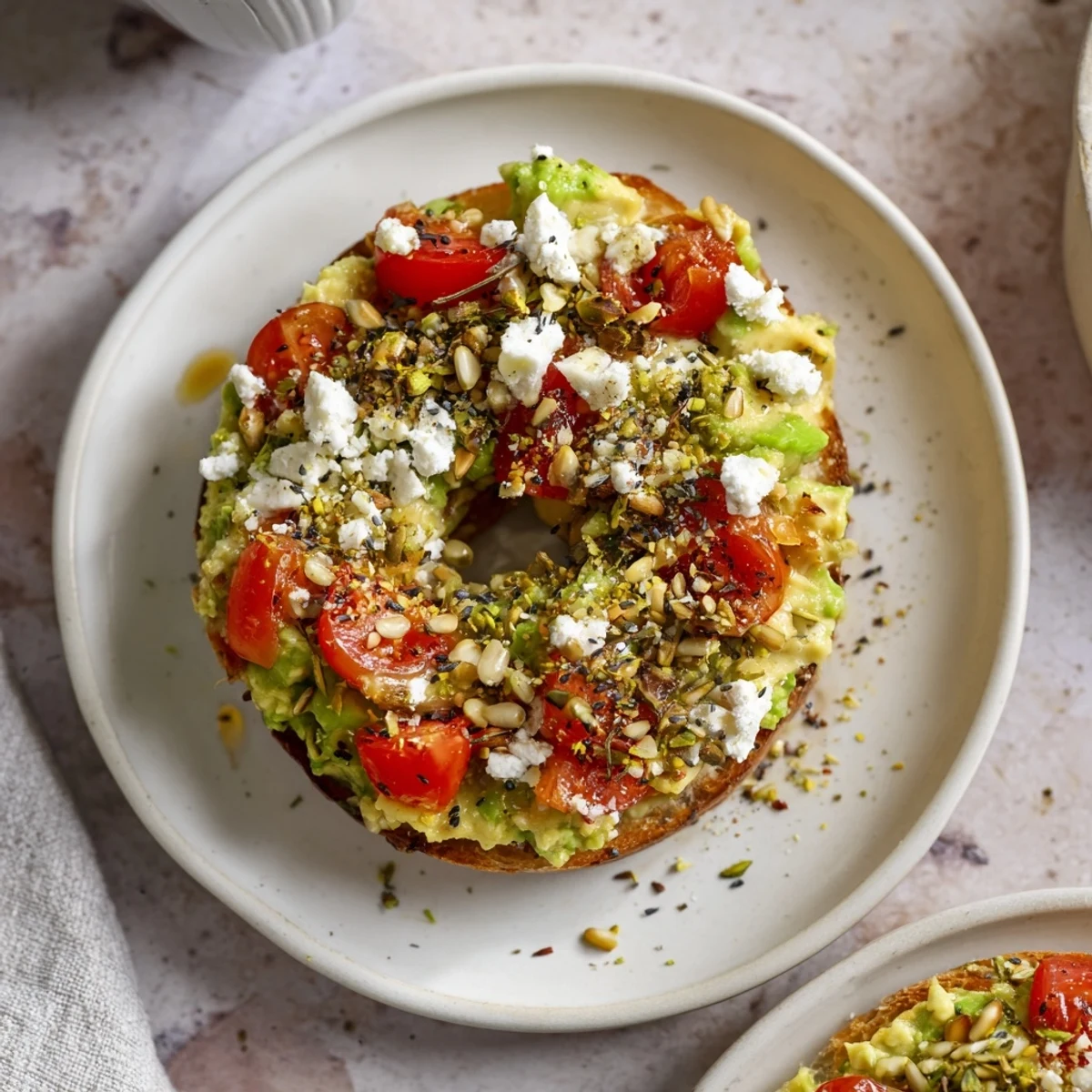 Bright, vibrant photo of the Express Holiday Avocado Toast Bar, ready for guests to customize their toast.