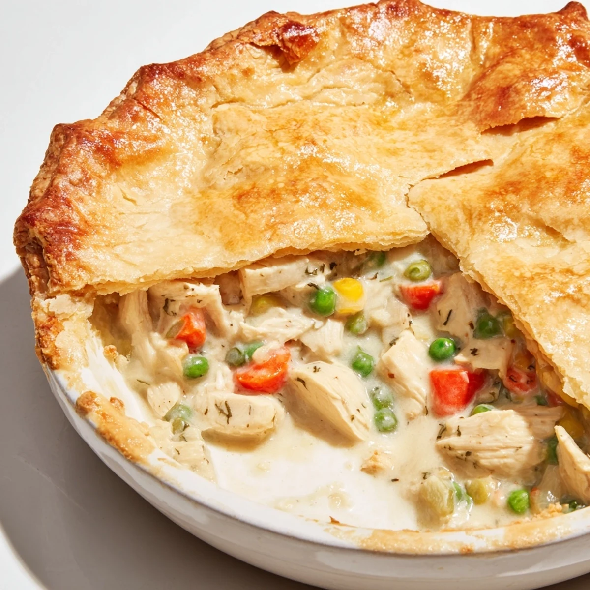 Hearty slices of Marry Me Chicken Pot Pie reveal a comforting, creamy filling, ideal for a satisfying family meal.