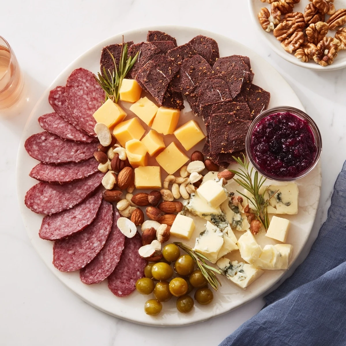 Close-up of a delightful Deer Antler Charcuterie, showcasing savory meats and cheeses for an appetizer.