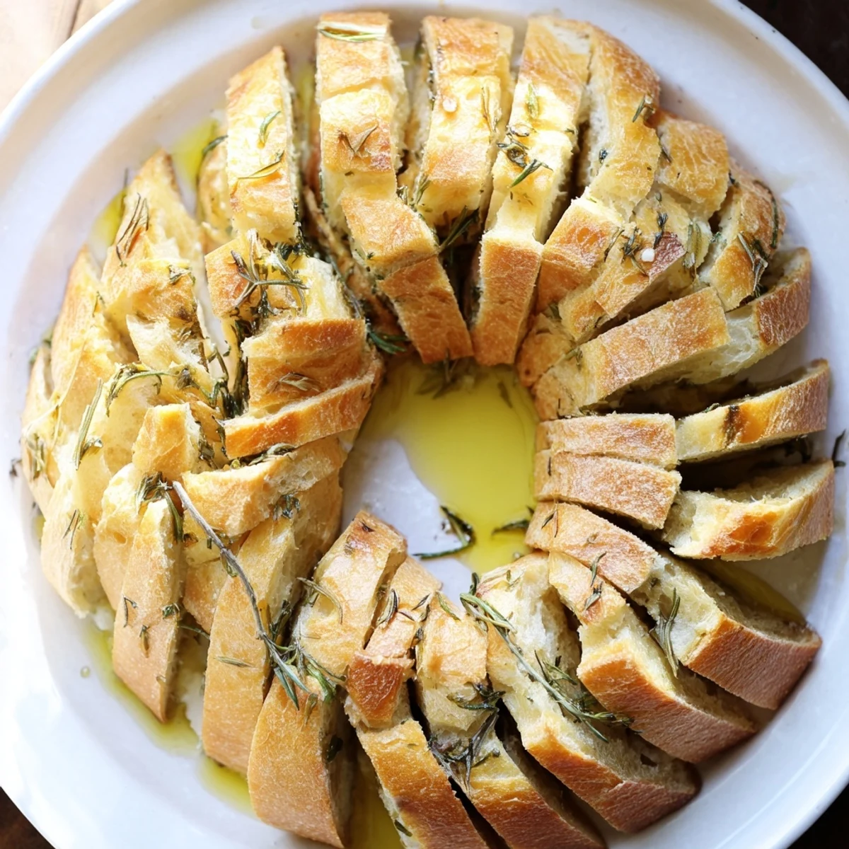 Crispy Simple Bread baguette slices are brushed with olive oil, creating an inviting, delicious visual treat.