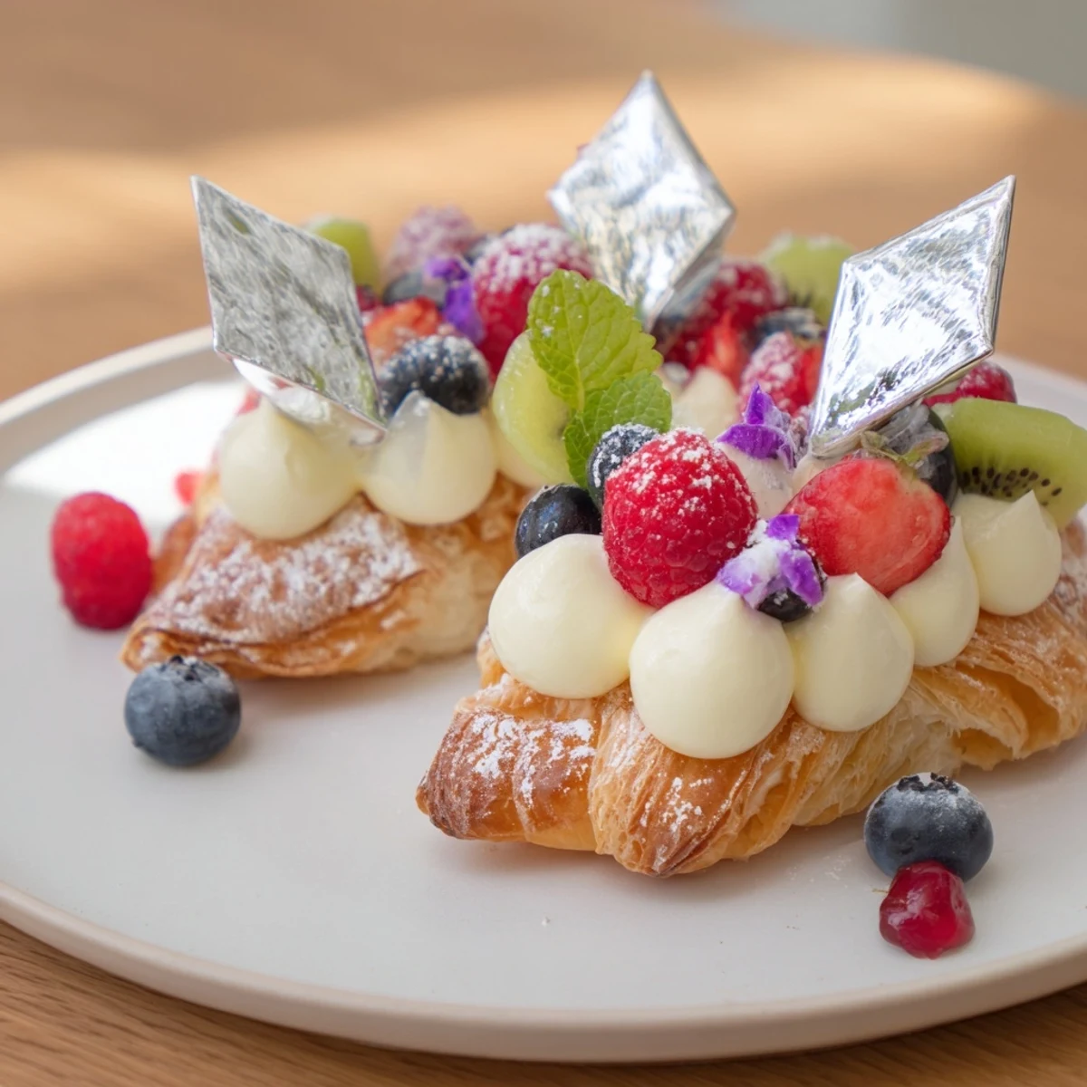 Luxury Diamond Engagement Platter with jewel-toned fruits and delicate, golden pastries.