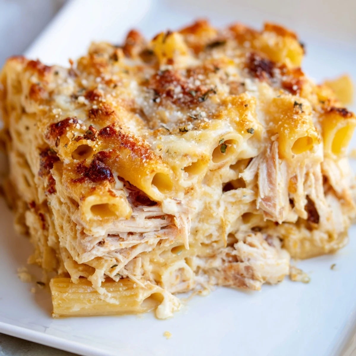 Steaming hot Moist Maker Pasta Casserole with melted cheese, a flavorful and comforting family dinner.