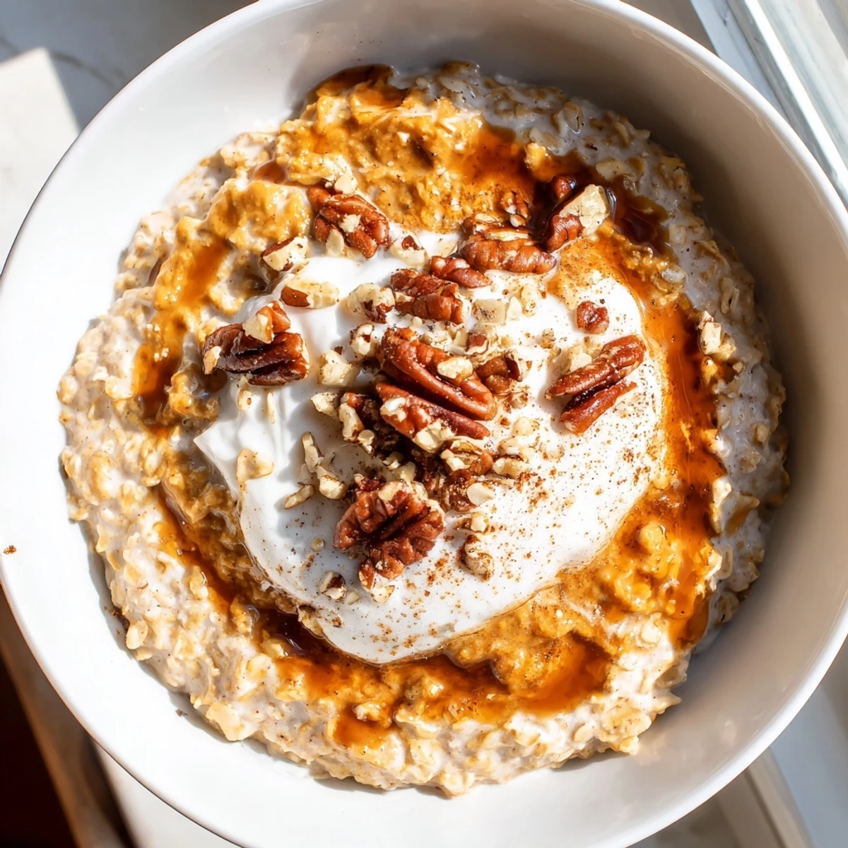 Imagine the aroma: creamy pumpkin spice latte oats, perfect for a cozy, flavorful breakfast.