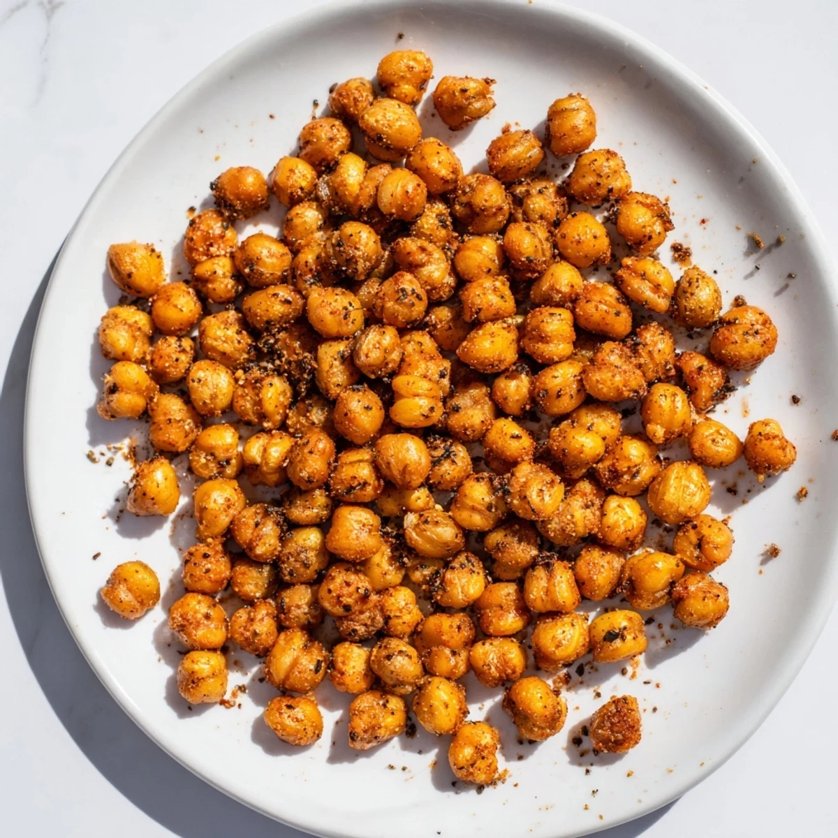 Crunchy baked Crispy Chickpea Snack with a flavorful blend of spices, great for snacking on.