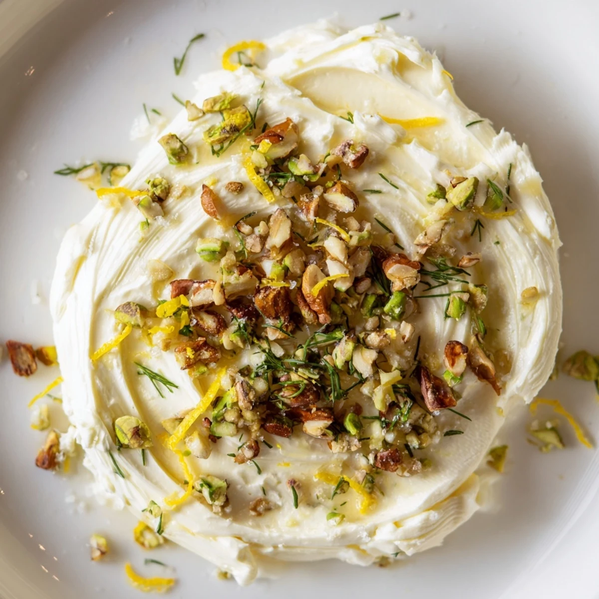 A close-up of a vibrant butter board charcuterie, showcasing the array of colorful toppings like lemon zest.