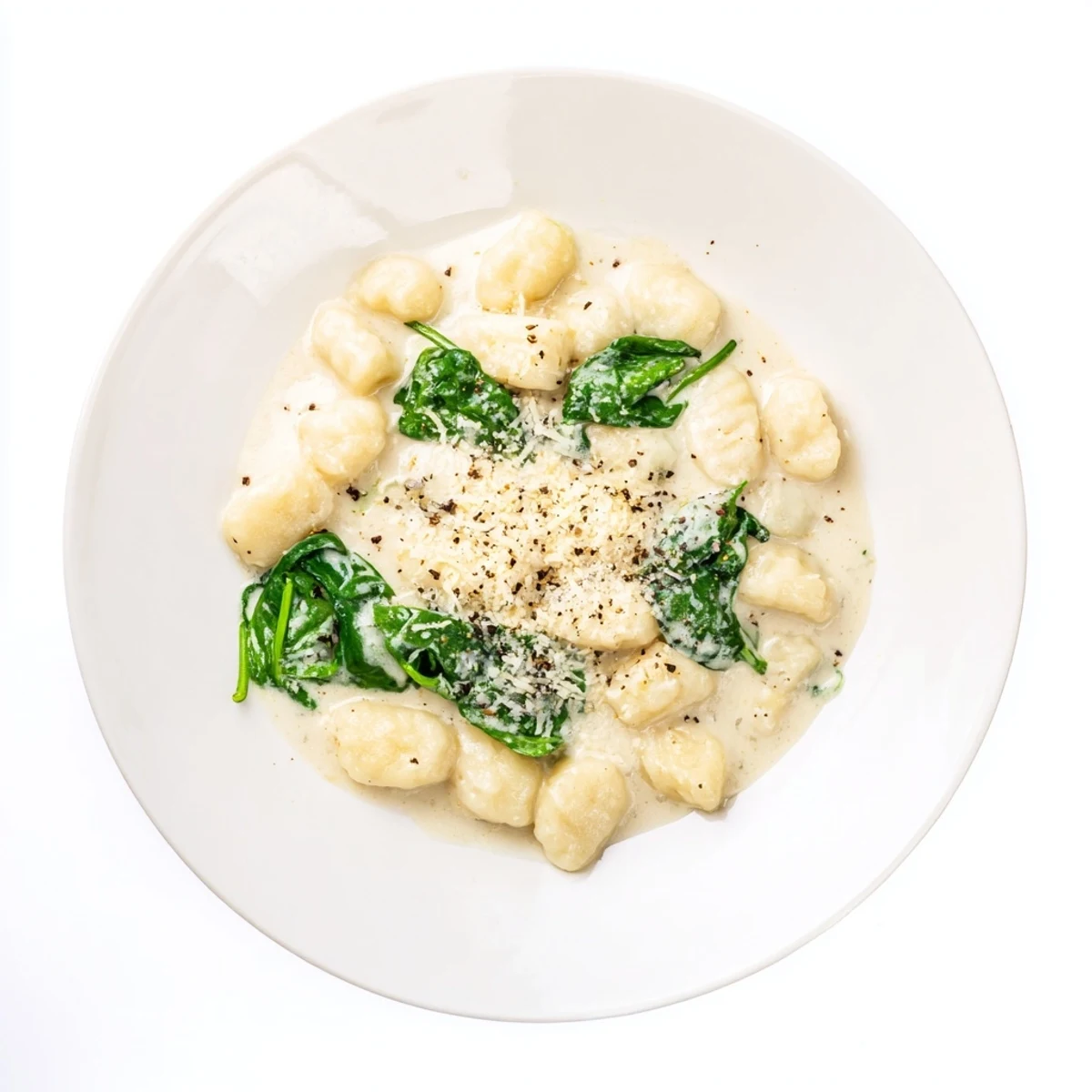 Top-down view of Creamy Garlic Gnocchi, perfect for Italian dinner inspiration and appetizing food blogging content.