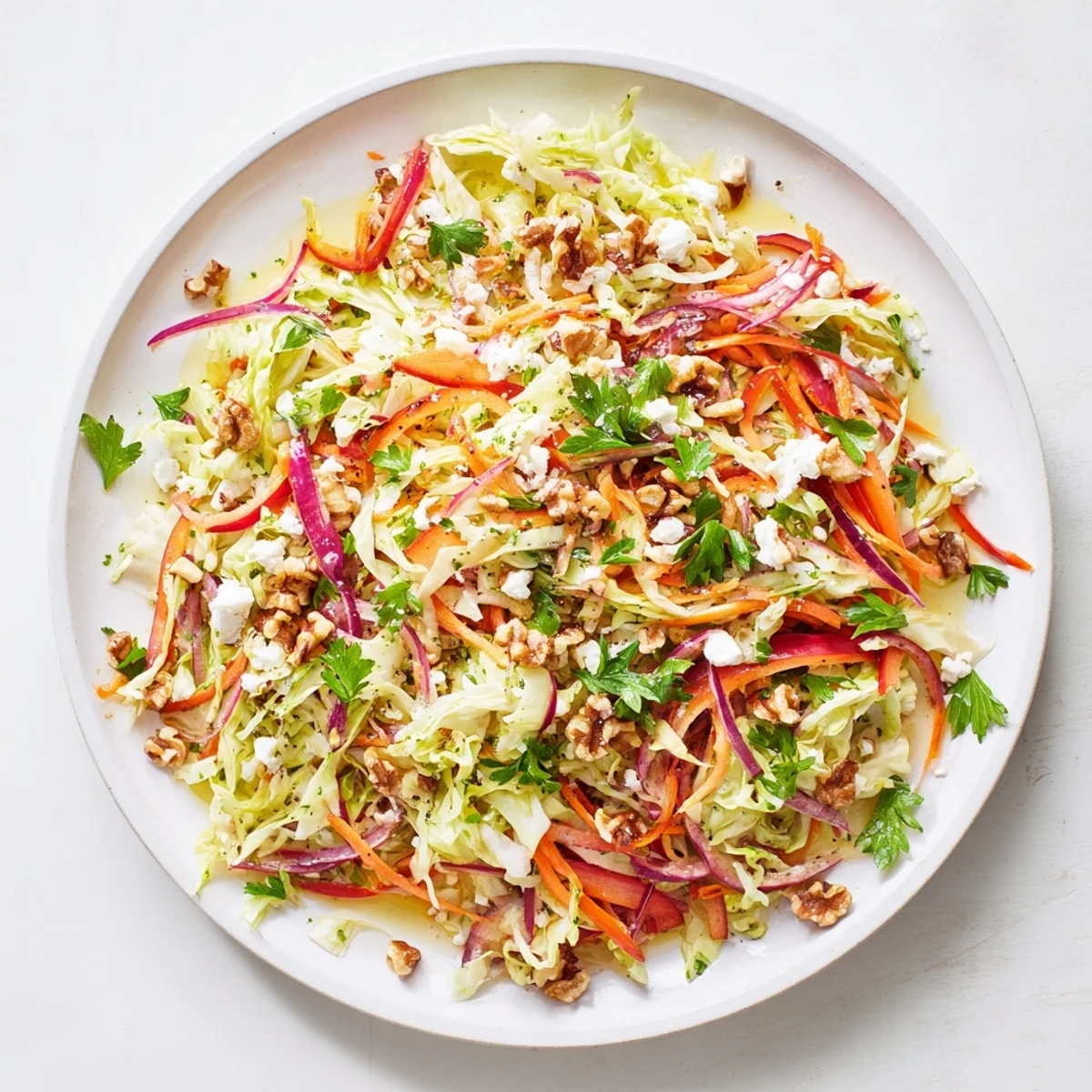 Warm, vibrant Cooked and Loved Cabbage Salad features sautéed cabbage, crisp carrot ribbons, and a tangy herb dressing tossed with red onion and bell pepper.