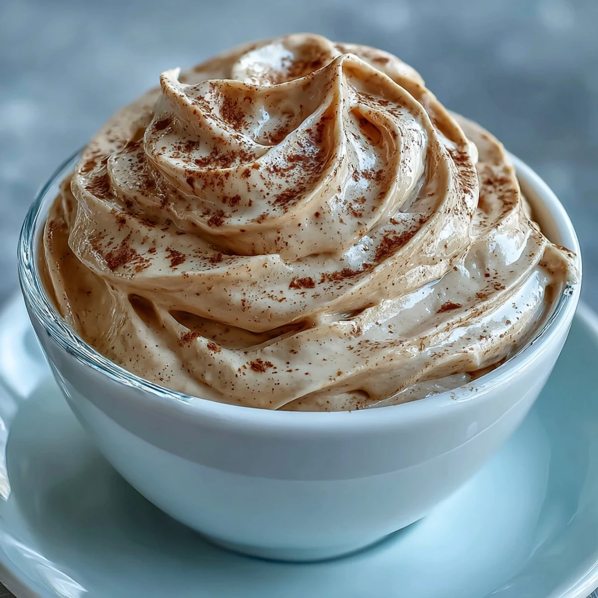 Air Hojicha Mousse in clear glass, topped with toasted hojicha leaves for a nutty aroma.
