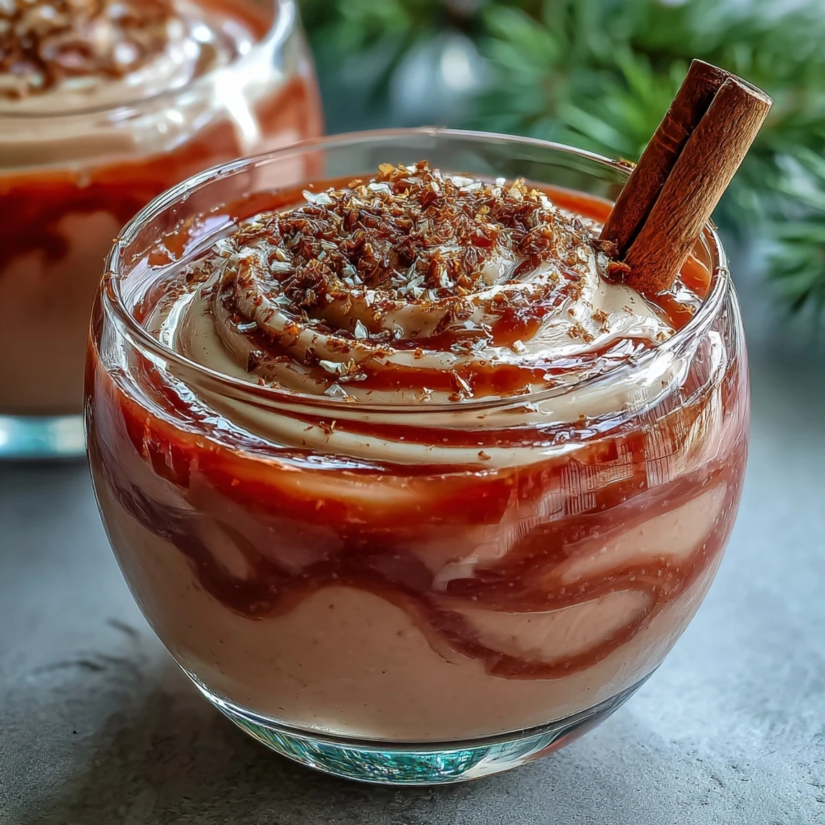 Chilled Guava Coquito being poured into a glass, showcasing its smooth, creamy texture from coconut milk and rum.