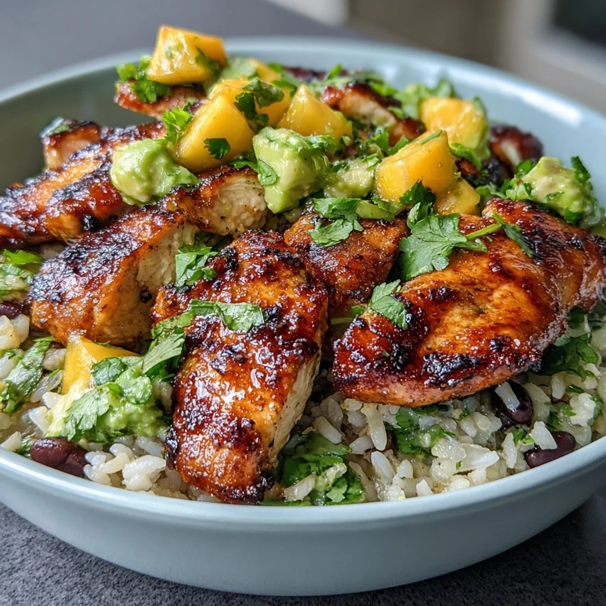 Mango Avocado Chicken Bowls