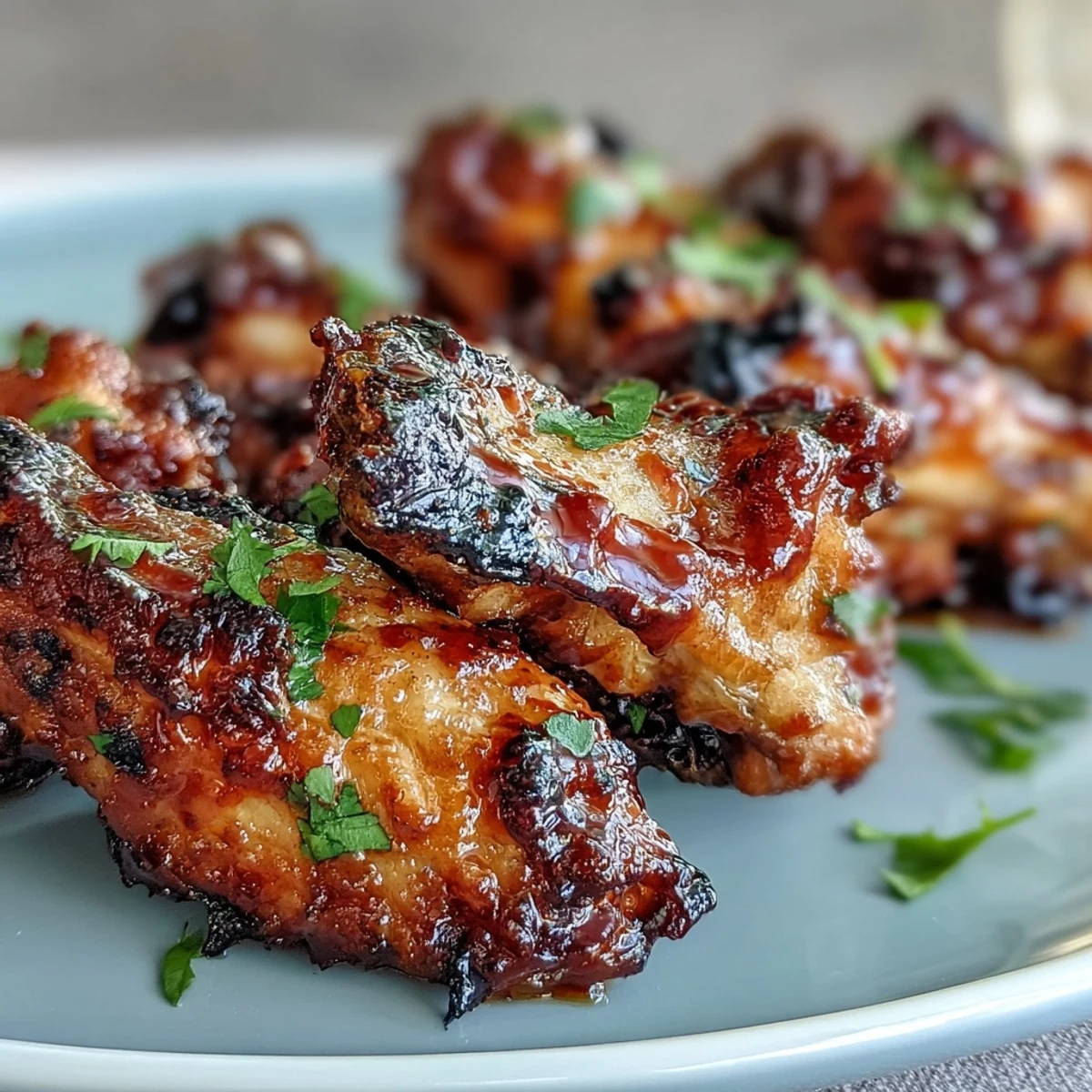 Golden wings tossed in a glossy honey-sriracha glaze, sprinkled with sea salt for a sweet-heat crunch.  