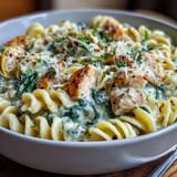 One-Pot Lemon Orzo with Chicken and Spinach: a bright, creamy dish with tender chicken, fresh spinach, and zesty lemon flavor.