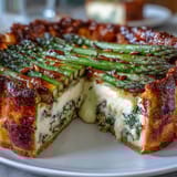 Flaky puff pastry tart topped with fresh asparagus, creamy cheese, and herbs—perfect for a spring appetizer or light main.