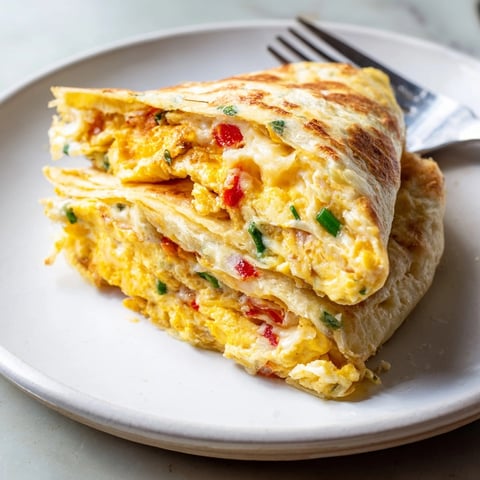 Warm, golden Ricotta Cheddar Breakfast Quesadilla, melted cheese oozing, a comforting way to start your day.