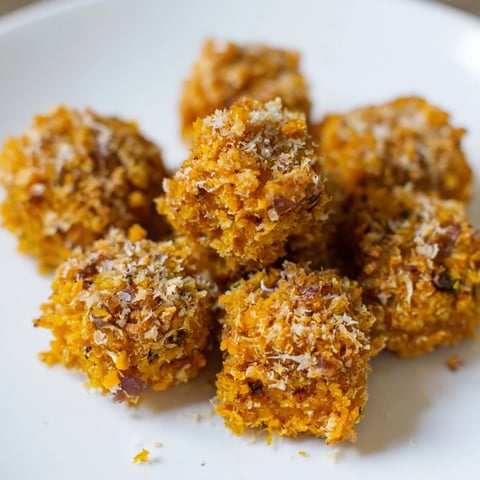 Crispy Holiday Snack Pumpkin Nuggets served warm, garnished with fresh herbs and spices.
