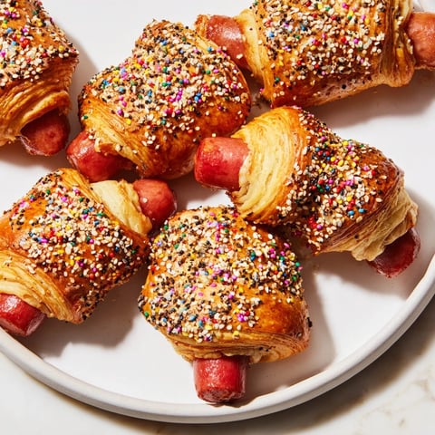 Everything Bagel Pigs in a Blanket, baked golden with savory sausage, ready to eat.