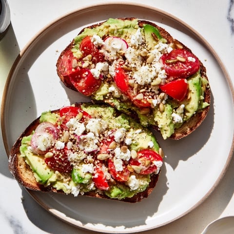 Golden-toasted artisan bread, piled high with fresh toppings from the Express Holiday Avocado Toast Bar.