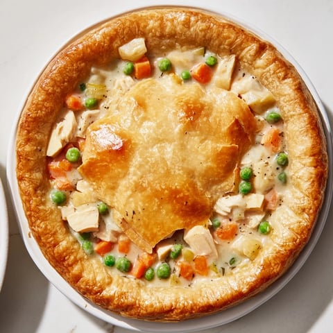 Golden, flaky crust encasing a steaming, creamy Marry Me Chicken Pot Pie with tender chicken.