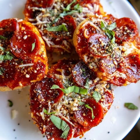 Warm, melted mozzarella blankets mini pepperoni pizza bagels on a baking sheet, ready to eat.