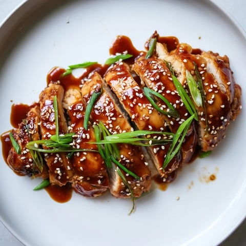 Sweet and Spicy Sriracha Honey Chicken, glistening with a vibrant glaze, ready to serve with rice.