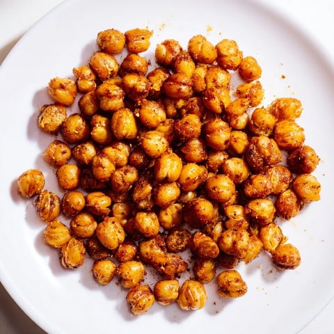 Golden-brown Crispy Chickpea Snack, perfectly seasoned and ready for a satisfying, healthy snack time.