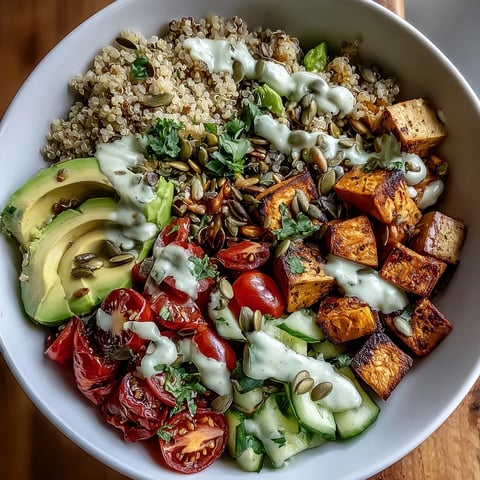 Vibrant customizable grain bowl filled with fluffy brown rice, roasted sweet potatoes, juicy tomatoes, and creamy avocado.