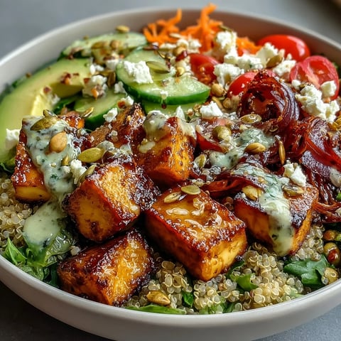A vibrant Simple Grain Bowl with fluffy brown rice, chickpeas, avocado, tomatoes, and herbs, drizzled with lemon dressing.