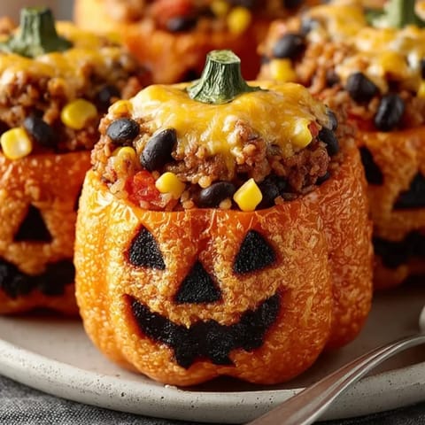 Warm, comforting Black Bean Stuffed Peppers, a vibrant vegetarian dinner with melted cheddar.
