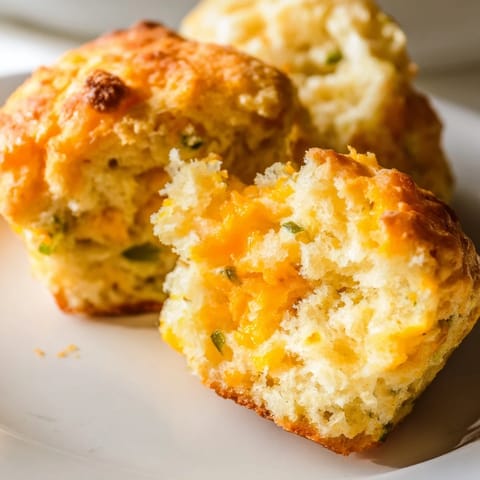 Savory-sweet Cheesy Jalapeño Sweet Tea Biscuit Muffins topped with honey butter for added flavor.  