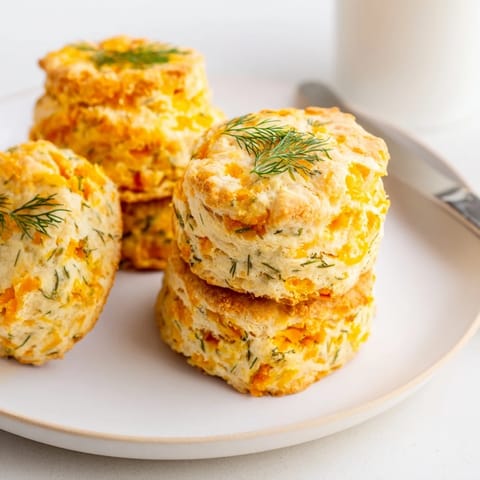 Warm, tender biscuits filled with dill pickles and spicy buffalo flavor, ideal for gatherings.  