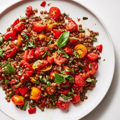 Lentil Tomato Skillet Herbs