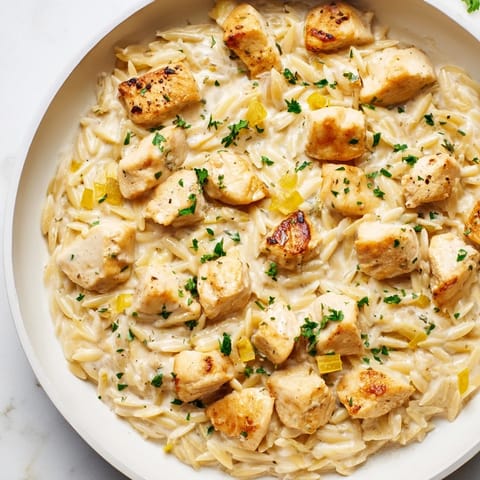 Cajun Chicken Alfredo Orzo