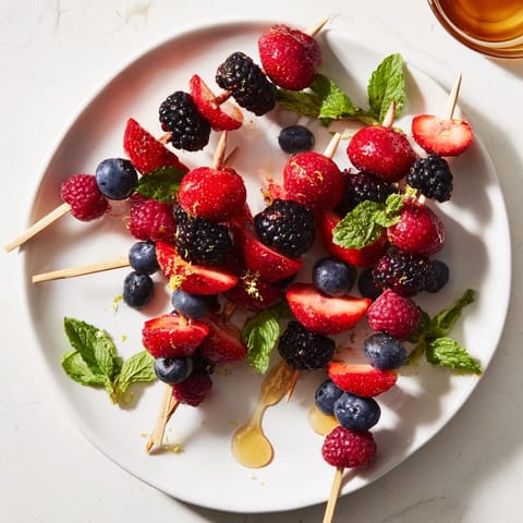 Simple Berry Mint Skewers