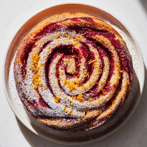 Cranberry Orange Swirl Cake
