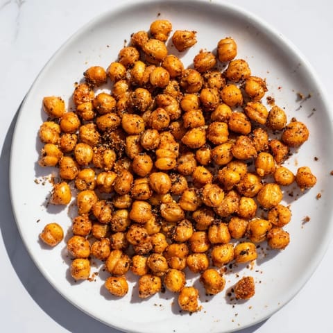 Crunchy baked Crispy Chickpea Snack with a flavorful blend of spices, great for snacking on.