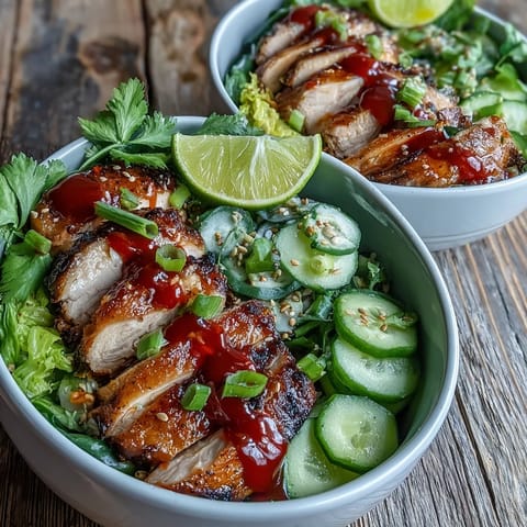 Chili Crisp Cucumber Chicken Bowls
