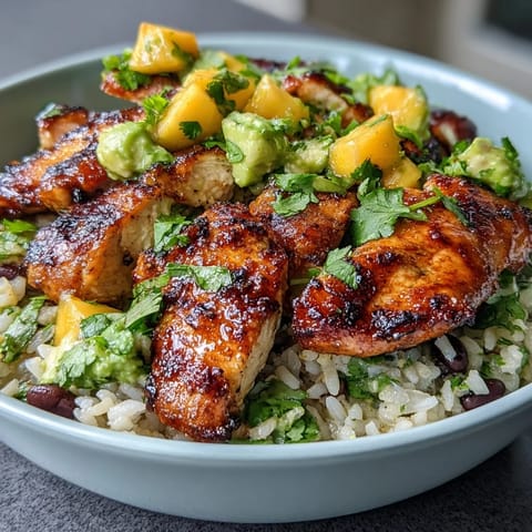 Mango Avocado Chicken Bowls