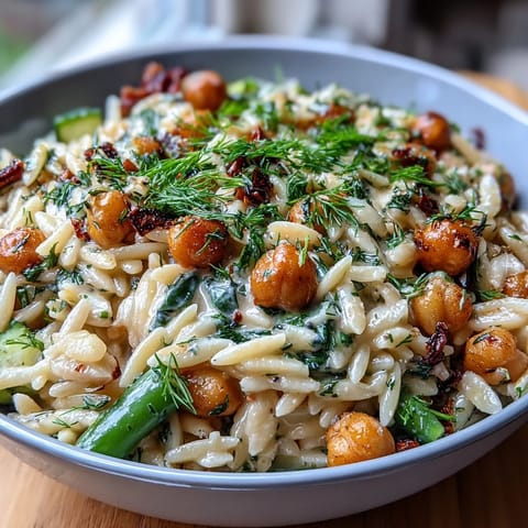 Lemon Herb Orzo Chickpeas